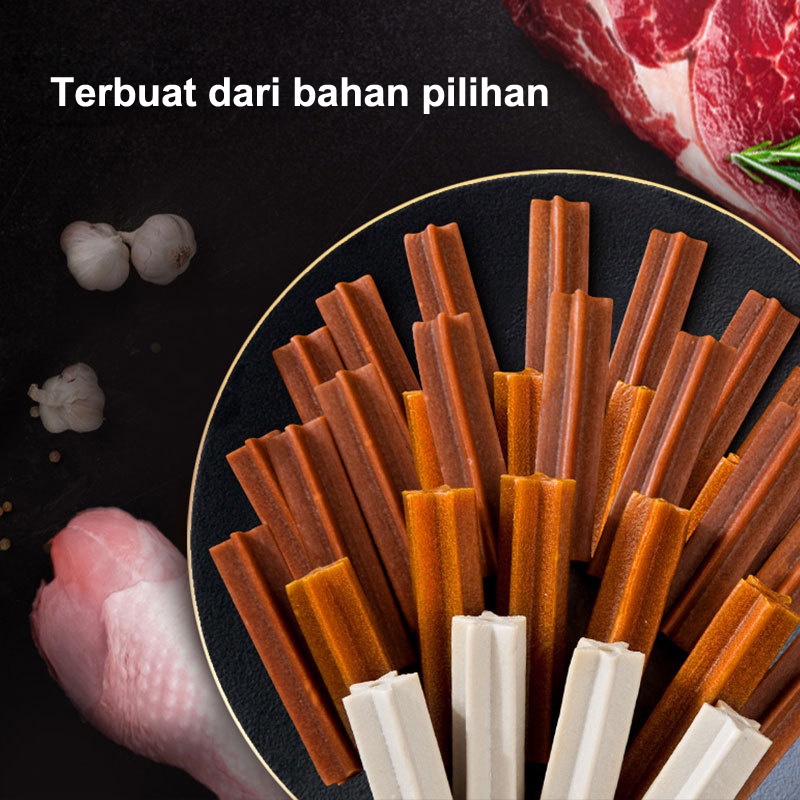 Dental Stick Puppy Makanan Anjing Cemilan Dog Treats Cleaning Teeth Snack Sehat Pembersih Gigi 210G