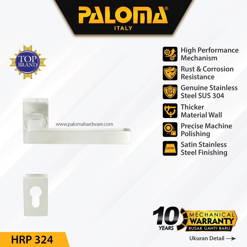 PALOMA HRP 324 Handle Pintu Roses Stainless Steel Lever Gagang Door
