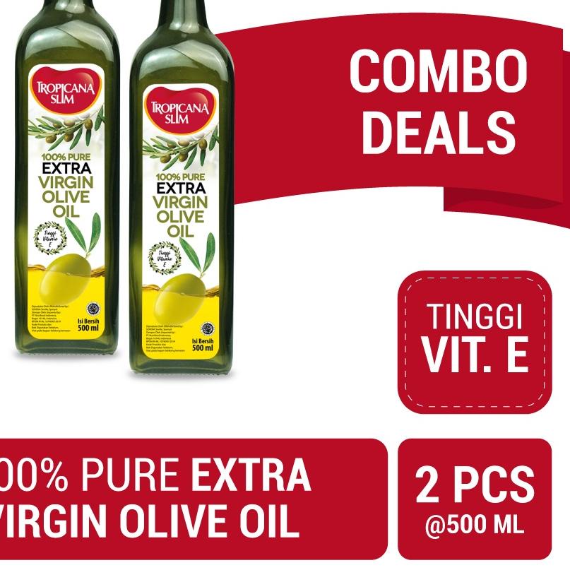 

✽ Twin Pack - Tropicana Slim Extra Virgin Olive Oil 500 ml - 100% Pure Extra Virgin Olive Oil Minyak Zaitun ☈