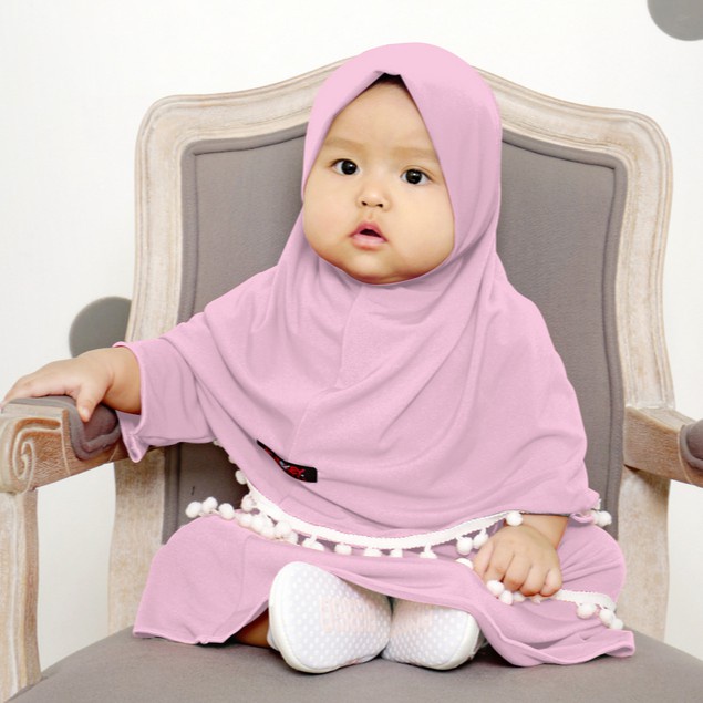 Baju Gamis Anak Perempuan 0-18 bulan Baju Muslim Bayi Dress Lebaran Gamis Bayi Lucu