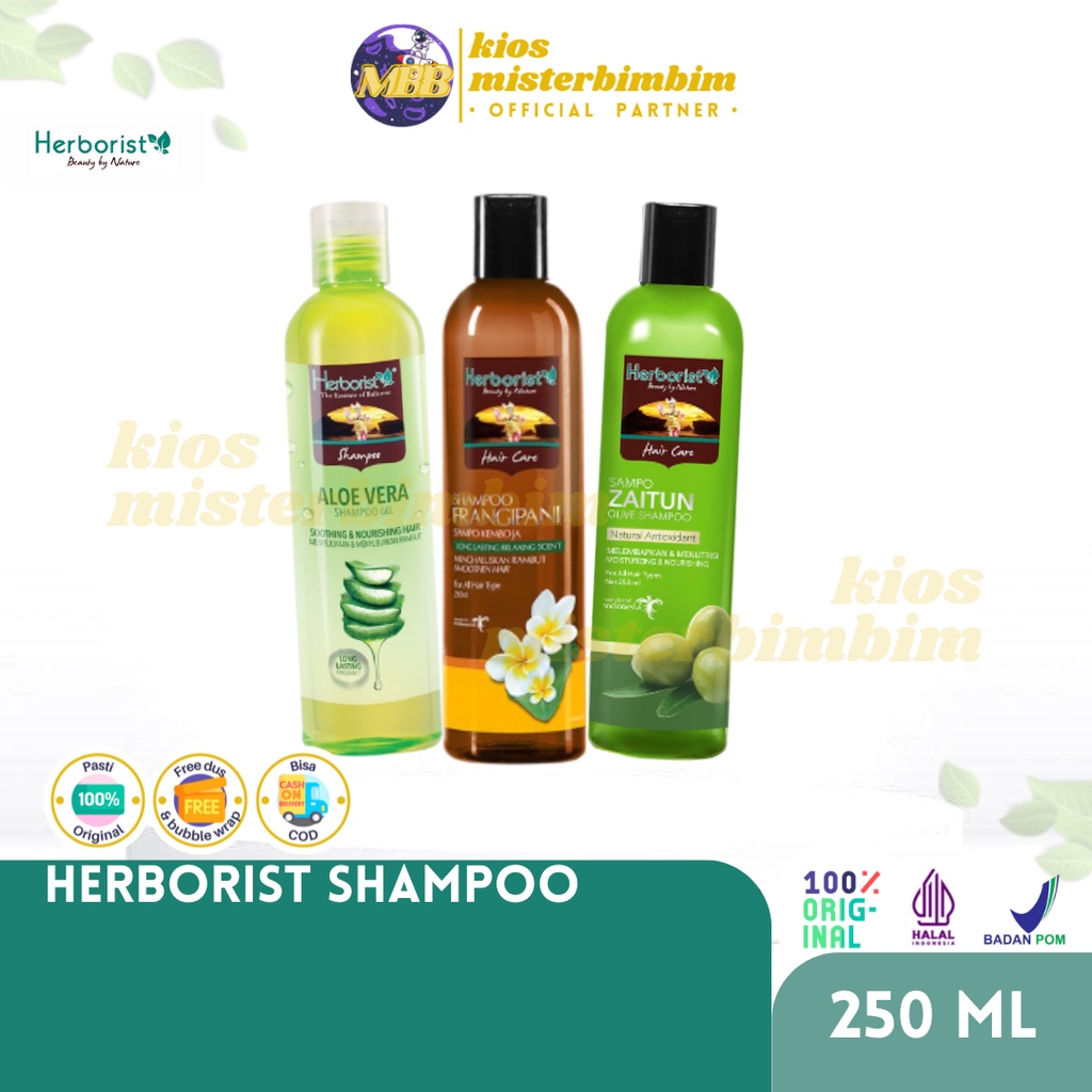 Herborist Shampoo 250ML Aloe Vera Frangipani Zaitun / Perawatan Rambut Melembabkan Menutrisi Moisturizing Natural Scent Relaksasi Refreshing