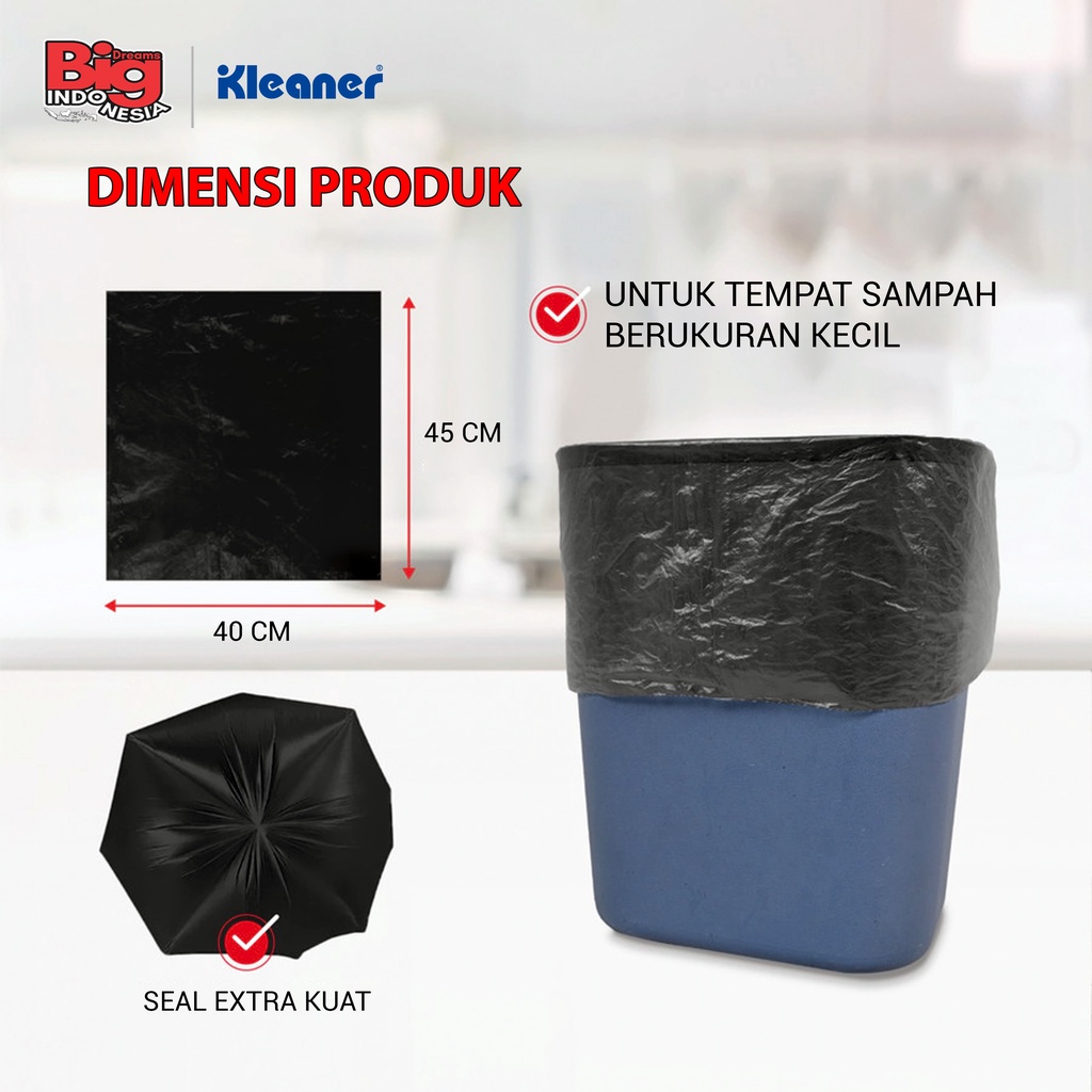 Kantong Plastik Sampah Size S M L 40x45 45x50 50x60 12 L 15 L 20 L Garbage Bag Kleaner