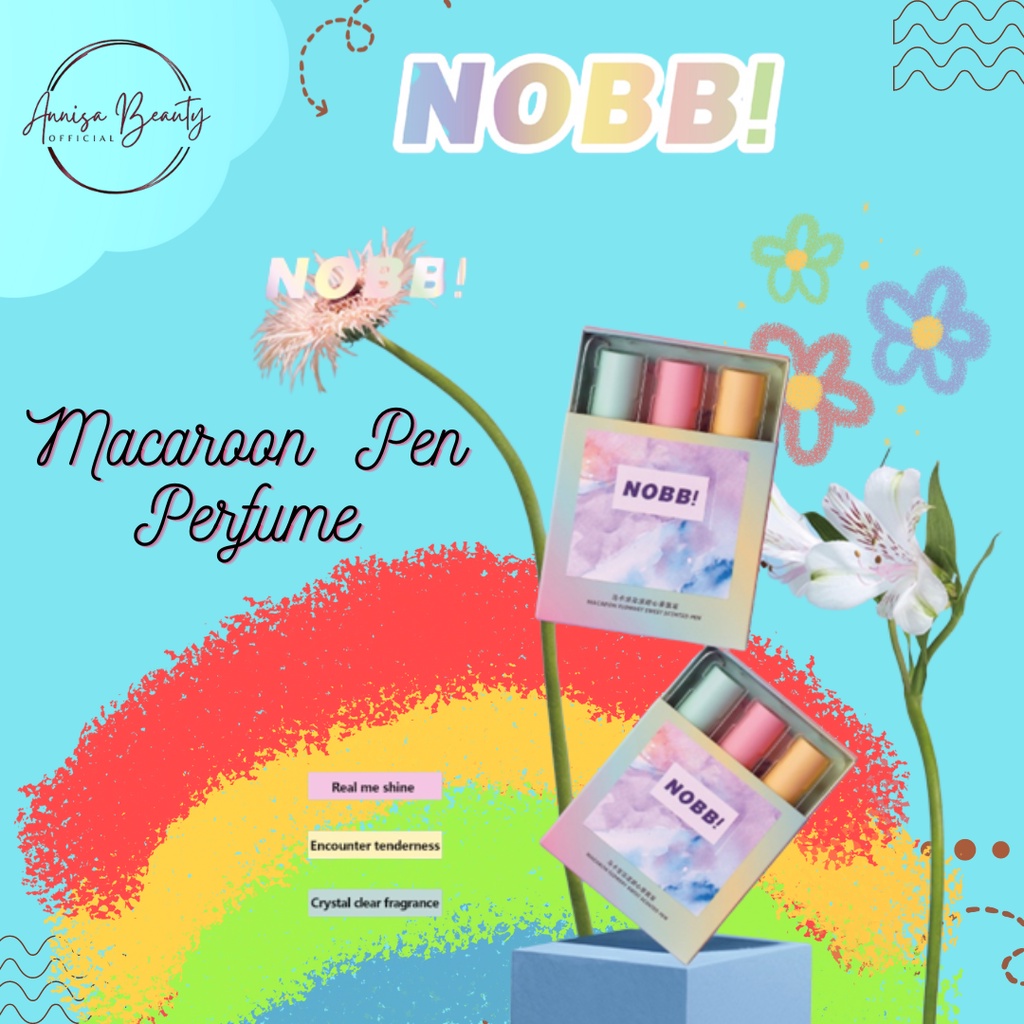 [BPOM][100%ORI&amp;READY]NOBB! Parfum Pen 3Pcs Lady Perfume EDT Macaron Flowery Sweetheart Scented Pen Tahan Lama ​Farfum Wanita N6601