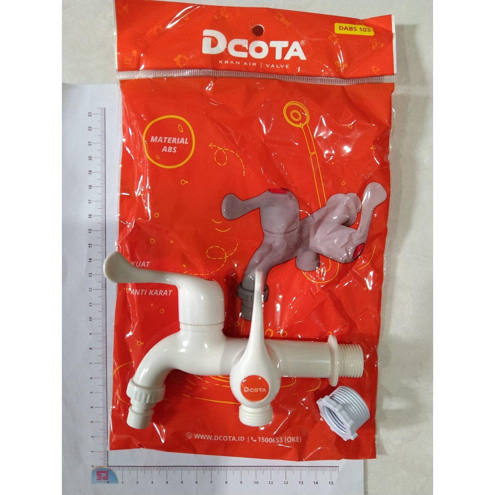 DCOTA DABS 103 Kran Double Plastik Keran Cabang Tembok Murah ABS 1/2&quot; 3/4&quot;