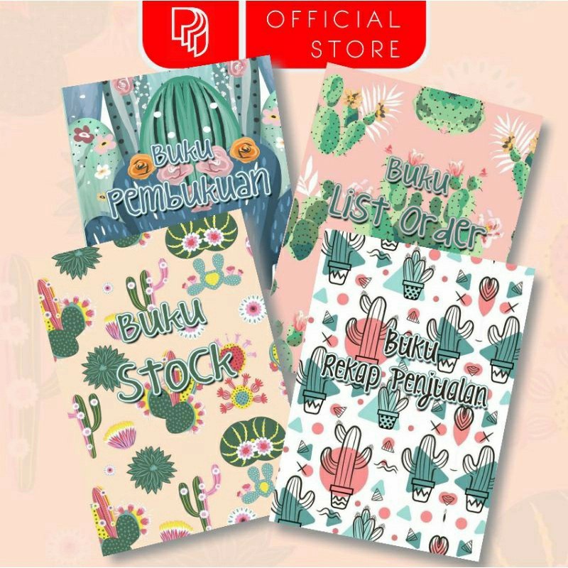 

PAKET BUKU ONLINE SHOP,BUKU PEMBUKUAN, BUKU STOK, BUKU LIST ORDER, BUKU REKAP PENJUALAN (cactus)