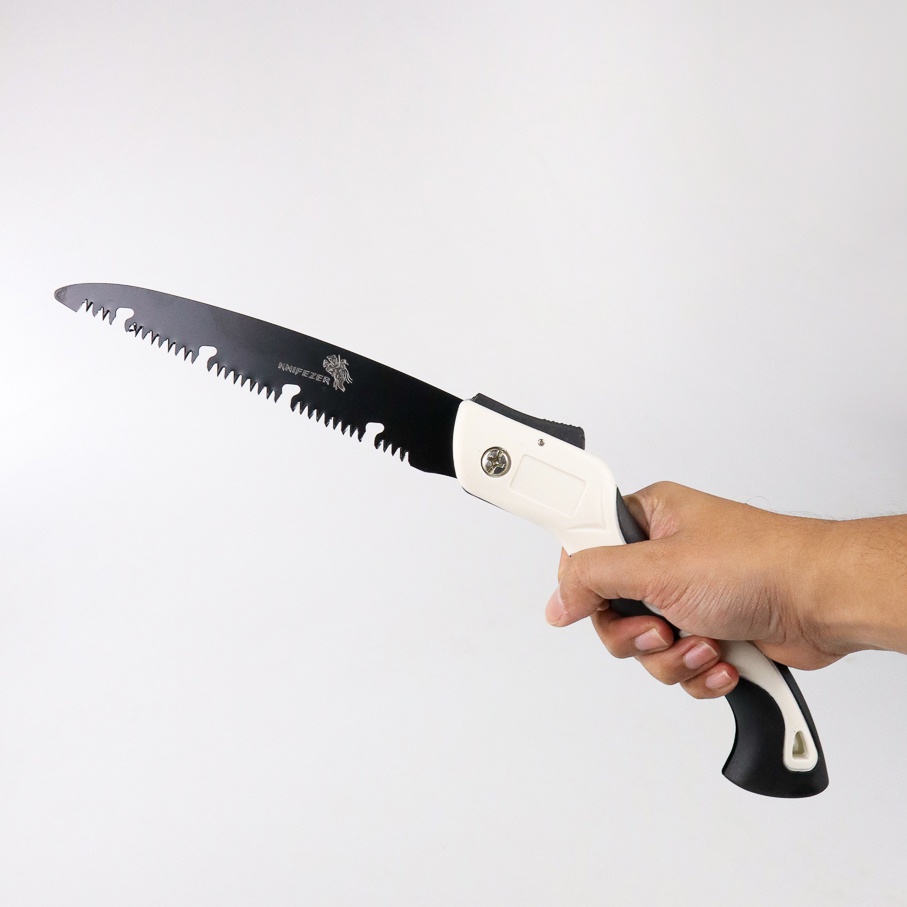 KNIFEZER Gergaji Lipat Portabel Folding Wood Hand Saw - Black - 7RHZTTBK