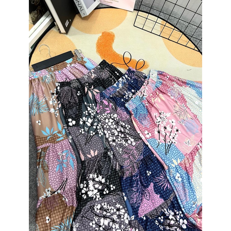 NEW!!! Long skirt korean style | rok beraksen 4 susun motif bunga sakura | rok panjang wanita muslim