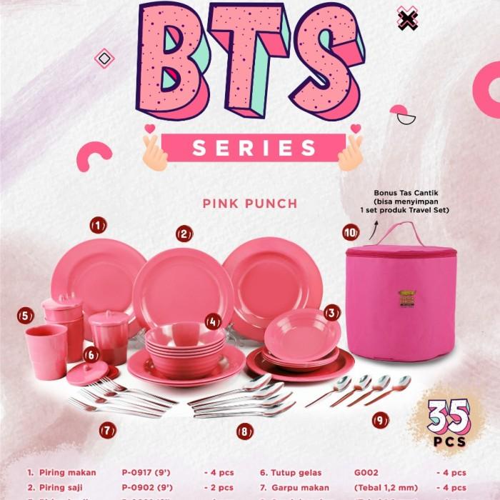 Terlaris Piring Set Melamin Bts Travel Set 35Pcs Golden