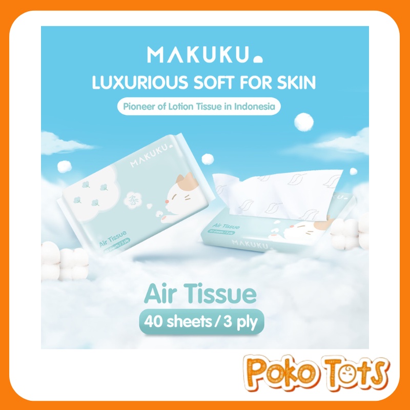 Makuku Air Tissue 3ply 40 Sheets Facial Tisu Tissue Bayi Isi 40 Lembar Makuku