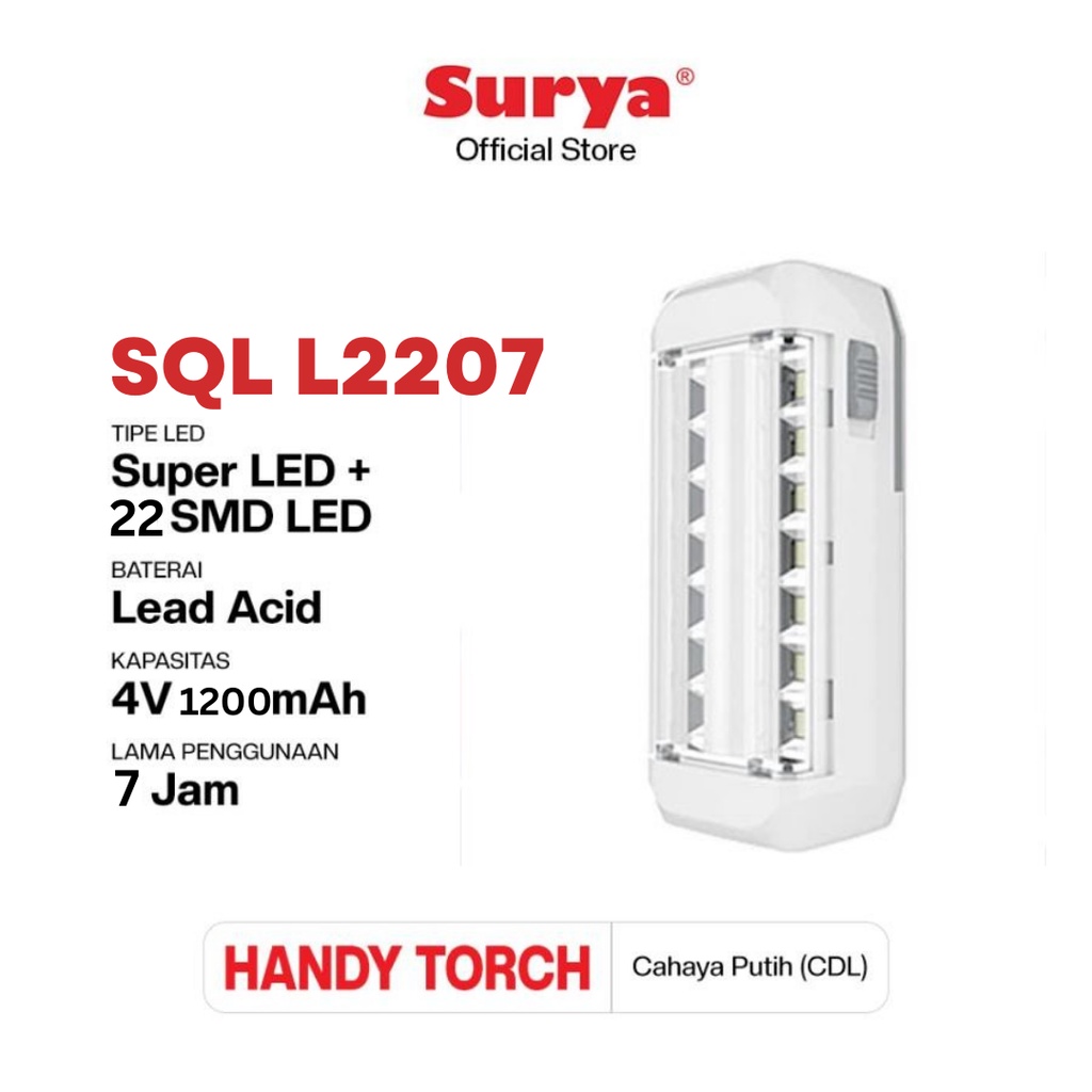 Surya Lampu Emergency SQL L2207 LED / Emergancy Lamp / Lampu Darurat