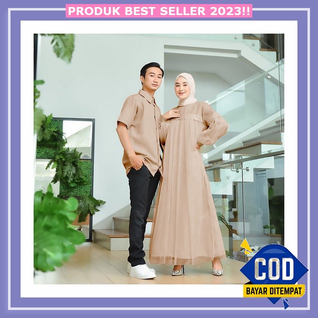 [ Sale ] Sarimbit 2023 Ethica Couple 167 Ivory Cream Mewah Jumbo Koko Ayah Gamis Ibu Xs - Xxl Jumbo 