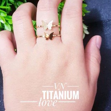 Cincin Kupu Titanium Isi 2 Gold Terbaru 803a6