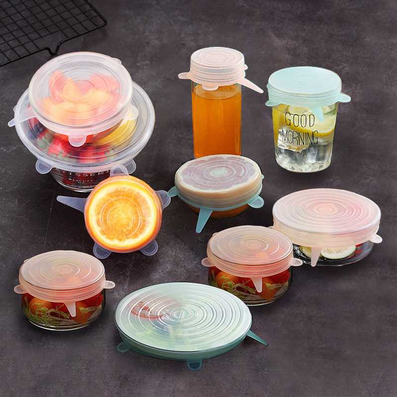 (BISA COD) FTIHSHP PULISI Silicone Penutup Makanan Stretch Food Cover Lid 6 PCS - G20055