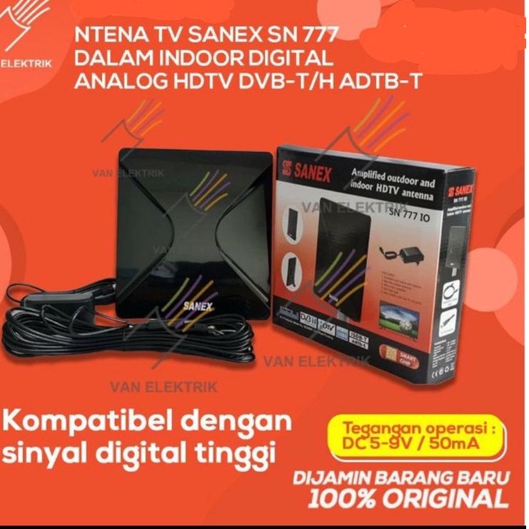 ♛ ANTENA TV SANEX SN 777 DALAM INDOOR DIGITAL ANALOG HDTV DVB-T/H ADTB-T ➹