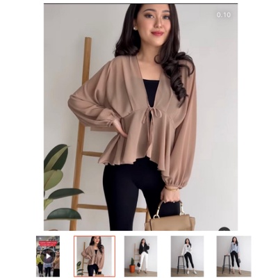 Outer ceruty / Cardigan wanita Warna : hitam putih coksu abu lemon / cardigan muslim ceruty