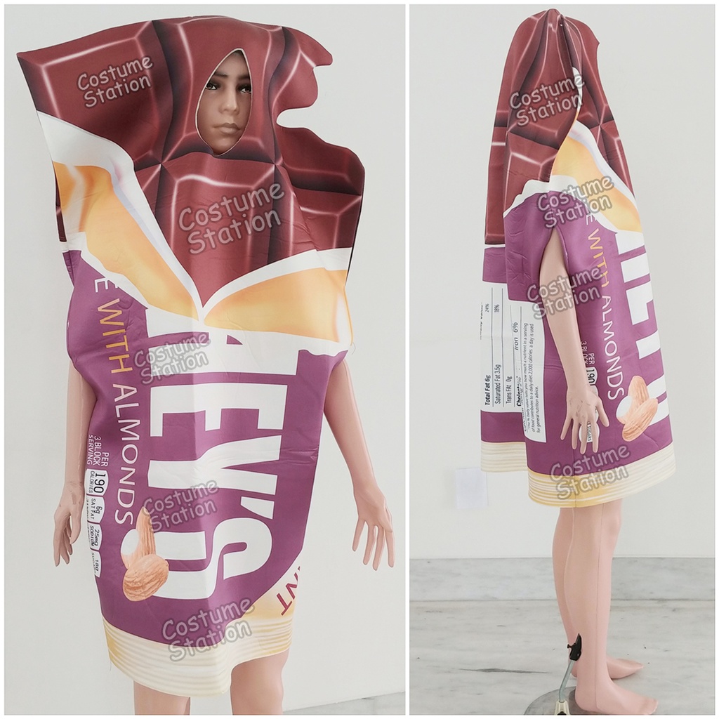 Kostum Hershey's Chocolate Mascot / Costume Cokelat Makanan Halloween dewasa