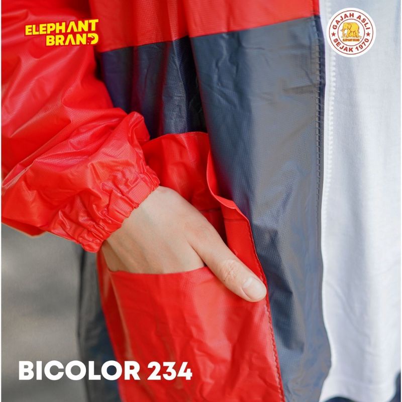 Jas Hujan Pria Wanita Dewasa Setelan Jaket Celana Elephant Brand Bicolour 234 R