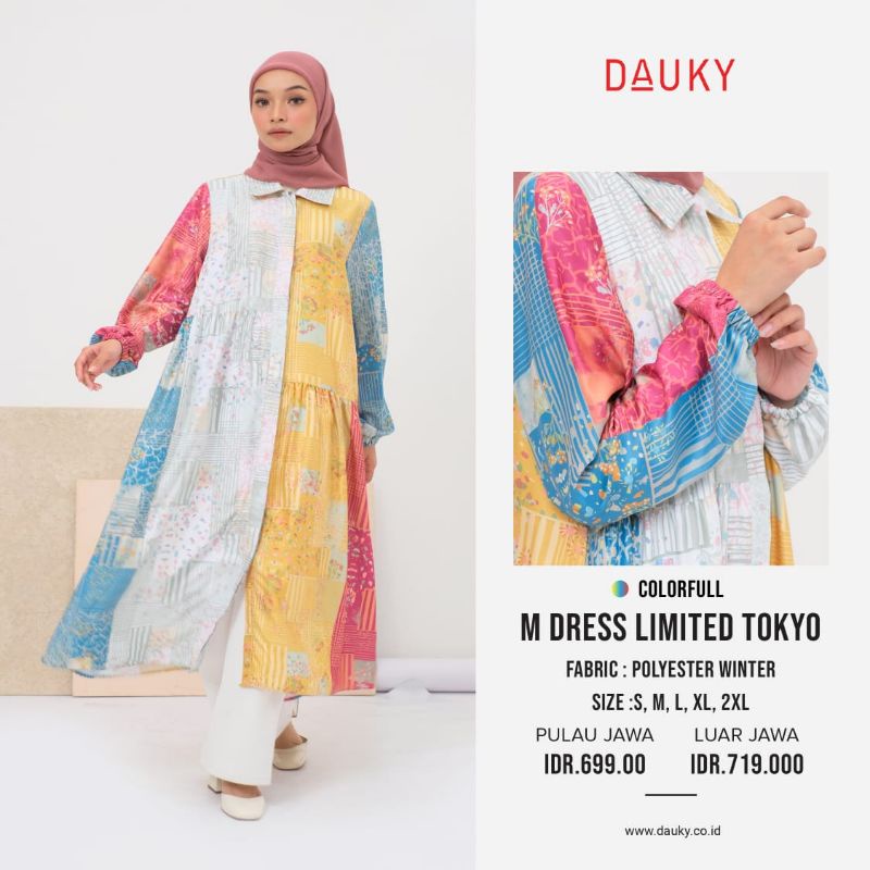 M dress limeted Tokyo dauky gamis dauky
