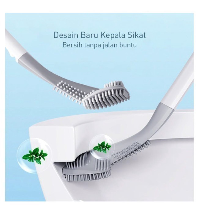 Barokah gamis Guni Flexible Deep Cleaning Silicone Golf Toilet Bowl Brush Bracket