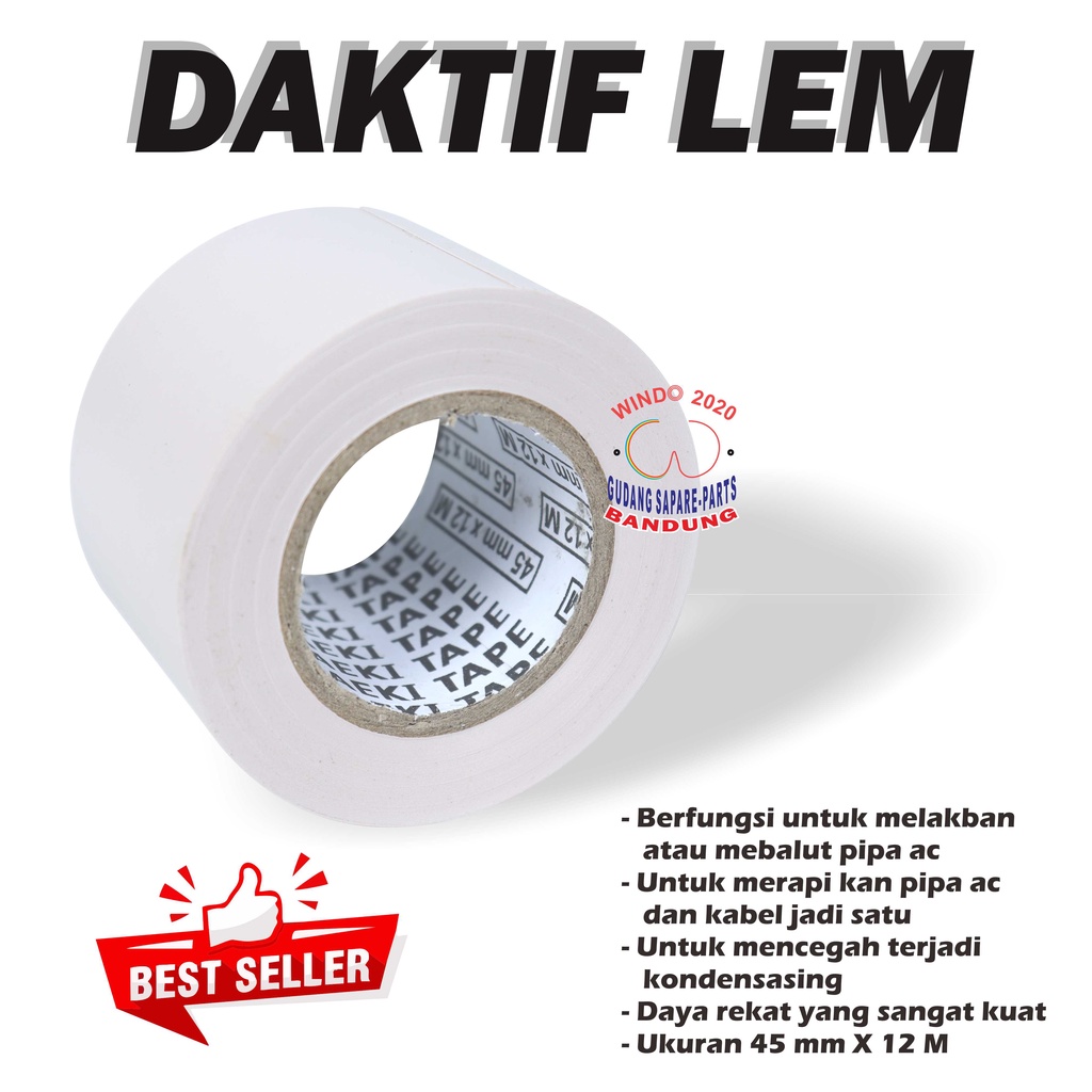 DAKTIF LEM AC | DUCT TAPE | LAKBAN PIPA AC | PEMBUNGKUS PIPA AC