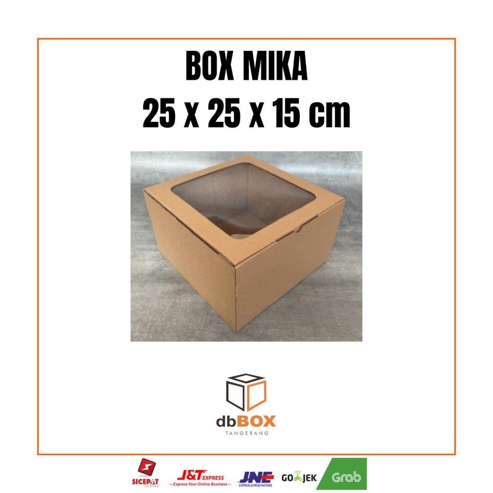 

BOX MIKA 25X25X15 CM | BOX DIE CUT DAN EASY USAGE | BOX KUE BOLU | BOX KUE TART | BOX LEBARAN | BOX KUE ULANG TAHUN .