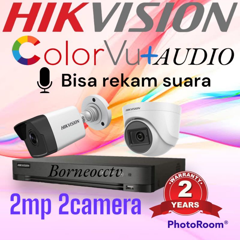 PAKET CCTV HIKVISION COLORVU SUARA 4CHANNEL 2CAMERA AUDIO