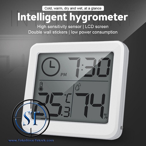 Thermometer Hygrometer Senosr ElectronicTemperature and Humidity Monitor Clock Jam Digital