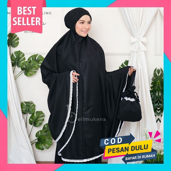 Mukena Dewasa Syahbani Tas Khadijah Katun Bordir Jumbo Adem Floraleena Mukena Khadijah Renda Twotone
