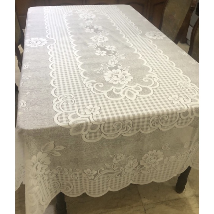 NEW taplak meja makan kain - Cream B