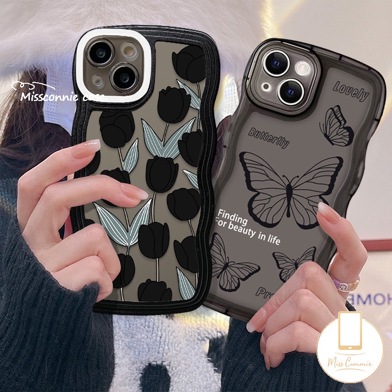 Redmi 9T 12C 9 10 9A A1 A1+10C 10A 9C NFC 11T Pro POCO M3 X3 NFC Pro Redmi Note 11Pro+11 10 9 8 9s 10s 11s 9Pro 10 Pro MAX Plus Wave Edge Black Tulips Green Case TPU Lembut Daun