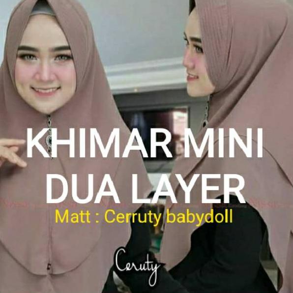 [NR.16Ma23ᴷ] Jilbab Ceruti/khimar MINI 2 layer ceruty
