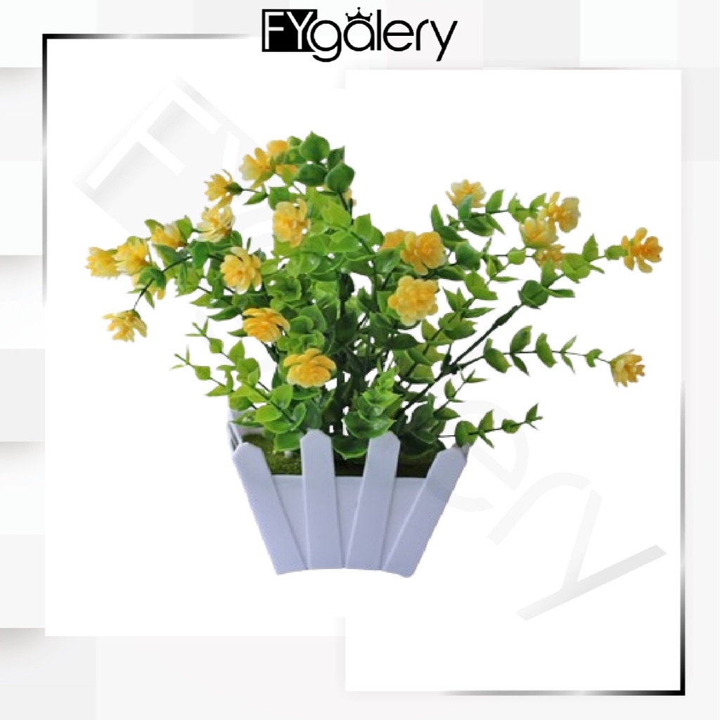 FYGALERY PT54 Pot Tanaman Hias Bunga Hias Plastik Ornamen Pot Bongsai Artificial Flower Decoration