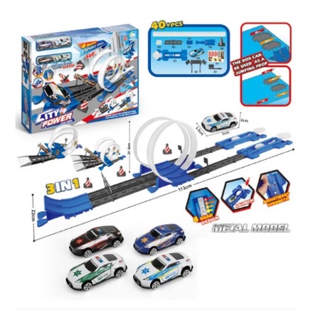 652-J7 Mainan Anak Track Racing Mobil CITY POWER EJECTION 22 pcs