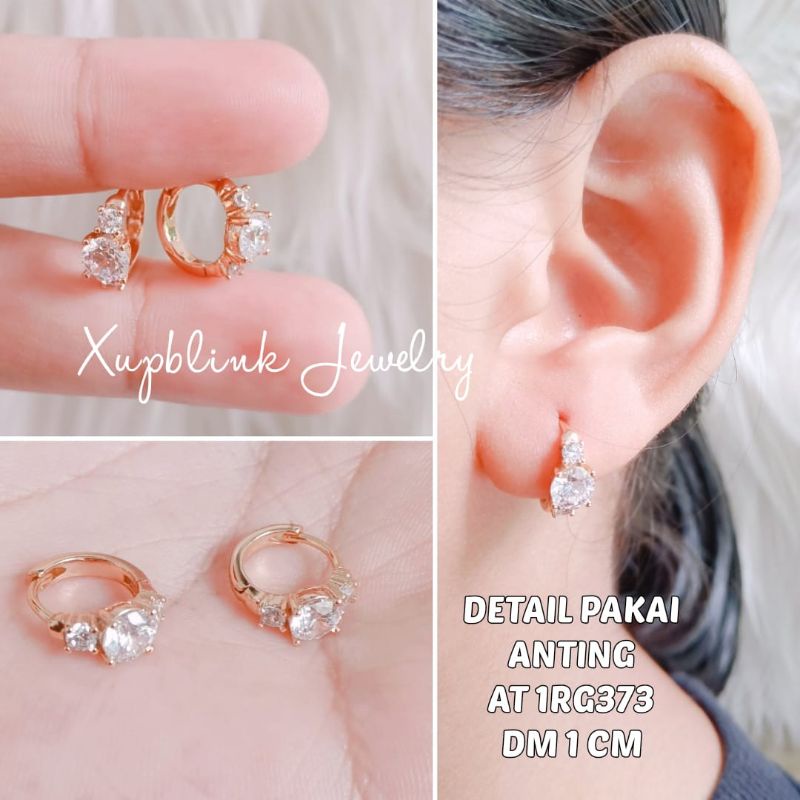 Anting Titanium Lydia Clip Permata Anti Karat