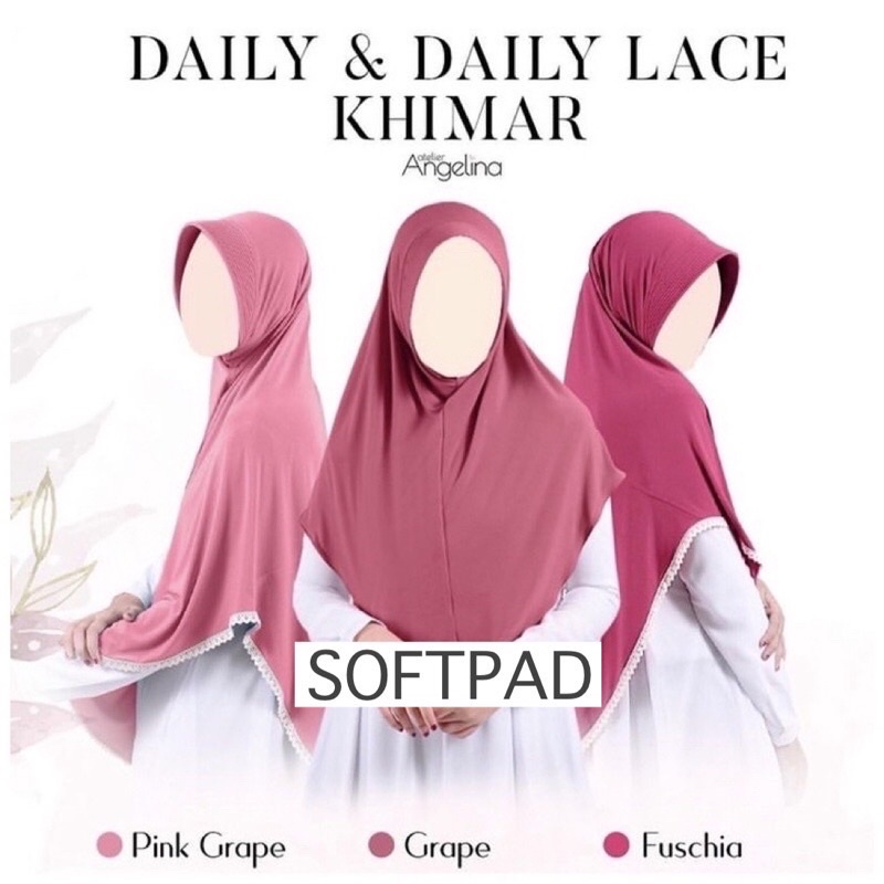 DAILY KHIMAR ATELIER ANGELINA XL SOFT PAD PRELOVED PL DUSTY PURPLE GRAPE MAROON ONYX BLACK