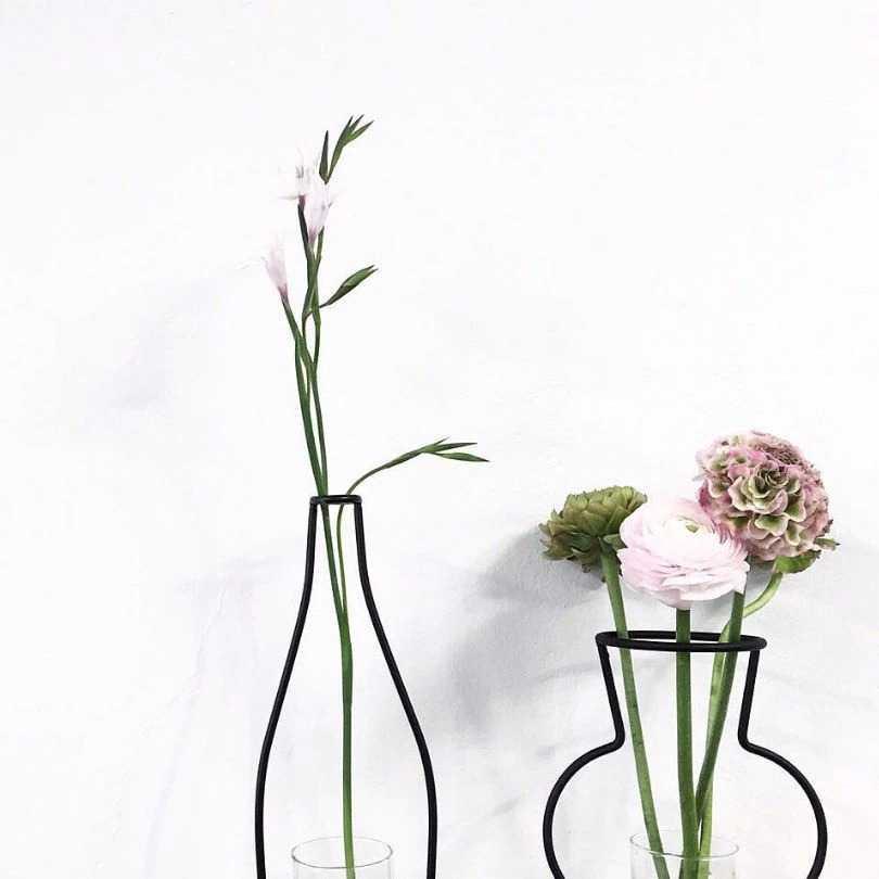 Vas Bunga Modern Iron Wire Flower Pot Nordic Style - PW5/6/7 - Black