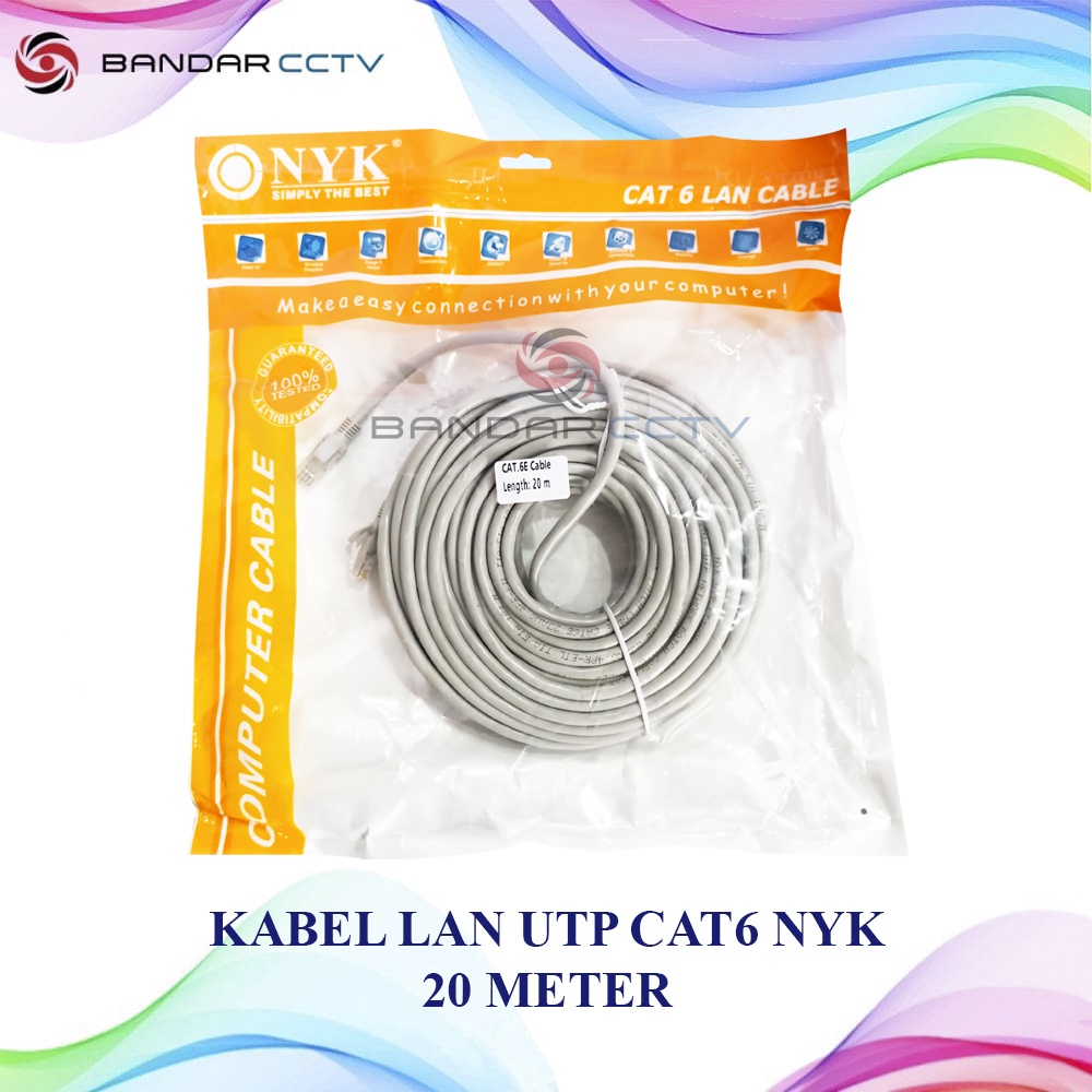 KABEL LAN UTP CAT6 NYK RJ45 20 METER KABEL KOMPUTER ETHERNET