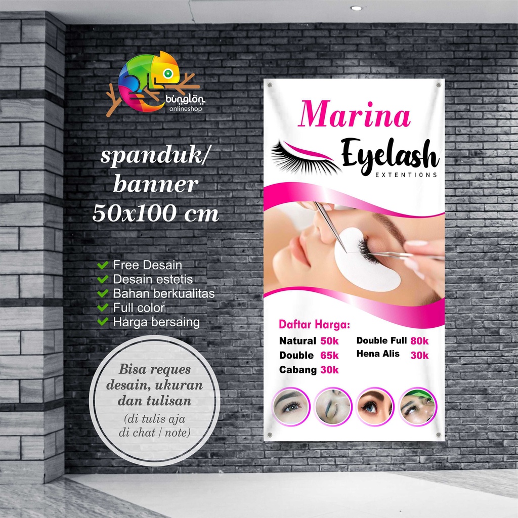 Spanduk, Banner Berdiri Eyelash Simple