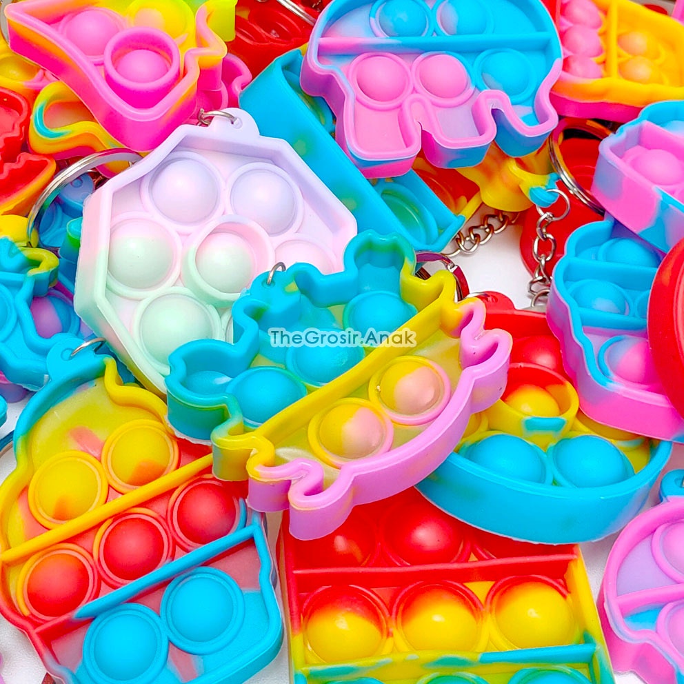 MURAH!!! Ganci Pop It Rainbow Motif RANDOM Gantungan Kunci Tas