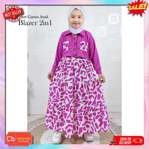 Baju Gamis Anak Perempuan Bj Famis Hari Raya Pakaian Anak2 Gsmis Murah Gamus Kekinian Gamia Terbaru2