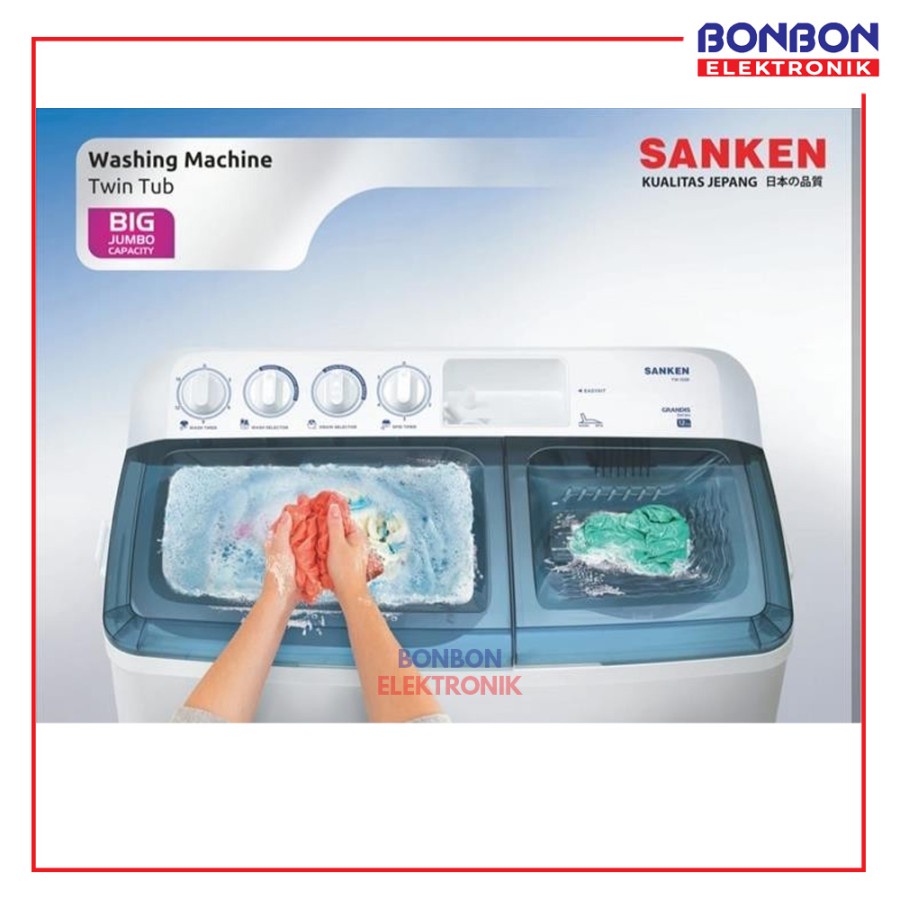 Sanken Mesin Cuci 2 Tabung 14KG TW 1556 / 14 KG TW1556 X-TOR