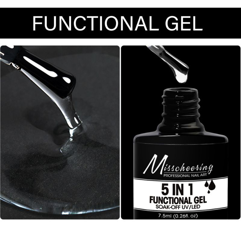 Misscheering 5in1 Glue Multifungsi Top Coat Base coat Lem adhesive