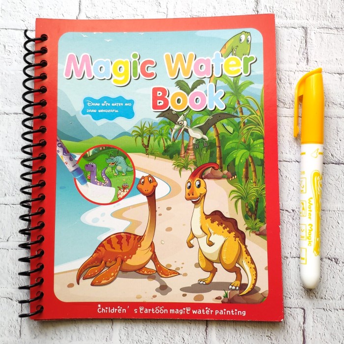 

DN40- Magic Water Book - Buku Mewarnai Gambar Anak dengan Air - Dinosaurs KODE 212
