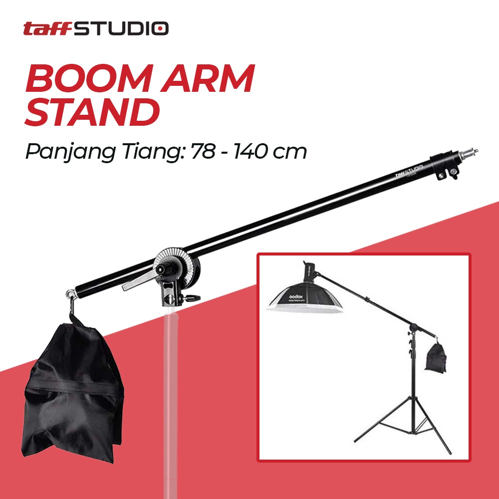 TaffSTUDIO Video Boom Arm Stand Bracket Telescopic Lampu Foto Studio - SB36WE - OMCSCUBK Black