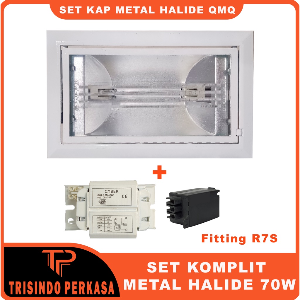 Kap Metal Halide Hilight High Light QMQ 255 70W 70 watt R7S Set Komplit Lampu