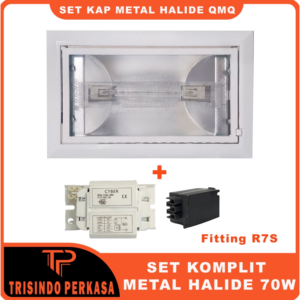 Kap Metal Halide Hilight High Light QMQ 255 70W 70 watt R7S Set Komplit Lampu