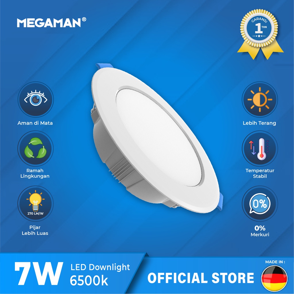 Megaman Downlight Lampu LED MQTL1119 6500K / 5W / 7W / 9W / 12W / 24W