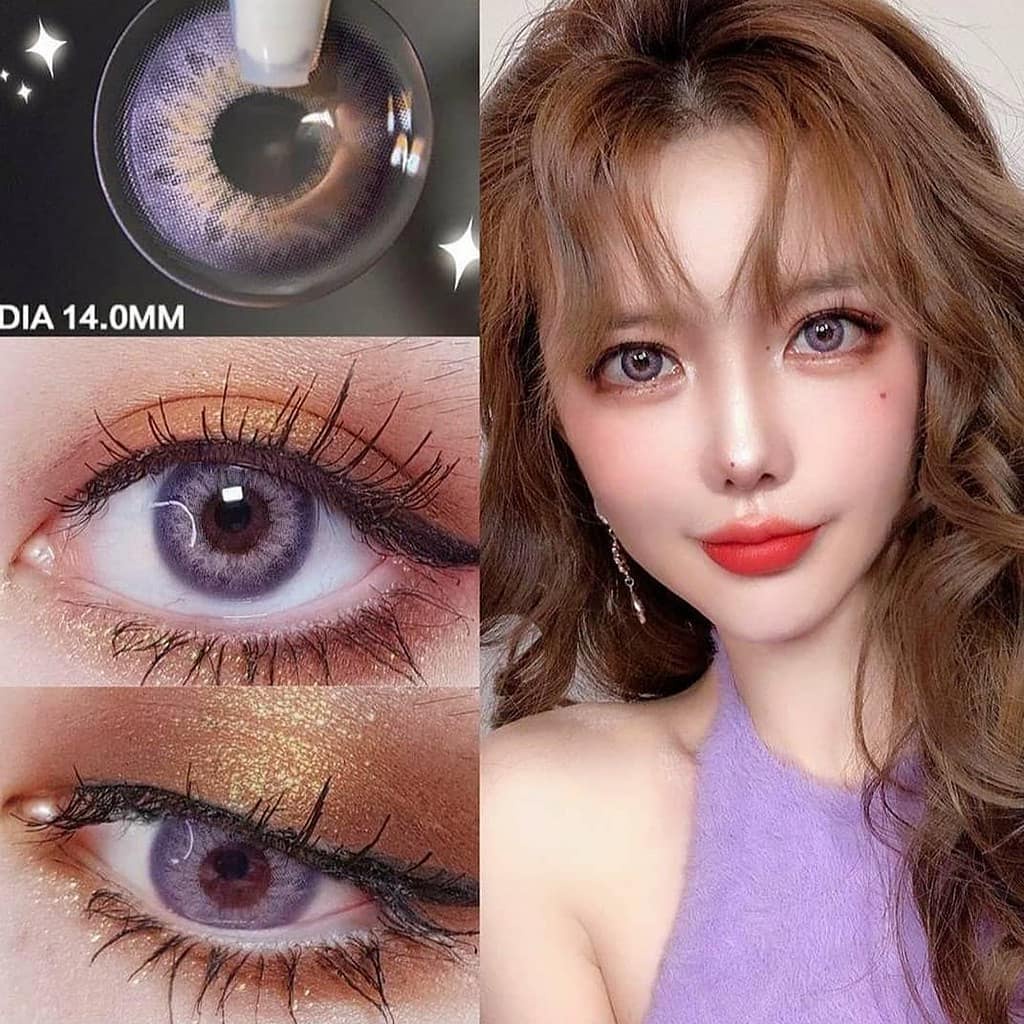 [✅COD] MYSTICEYES SOFTLENS DNA TAYLOR EYES SERI PINK VIOLET 14MM NORMAL