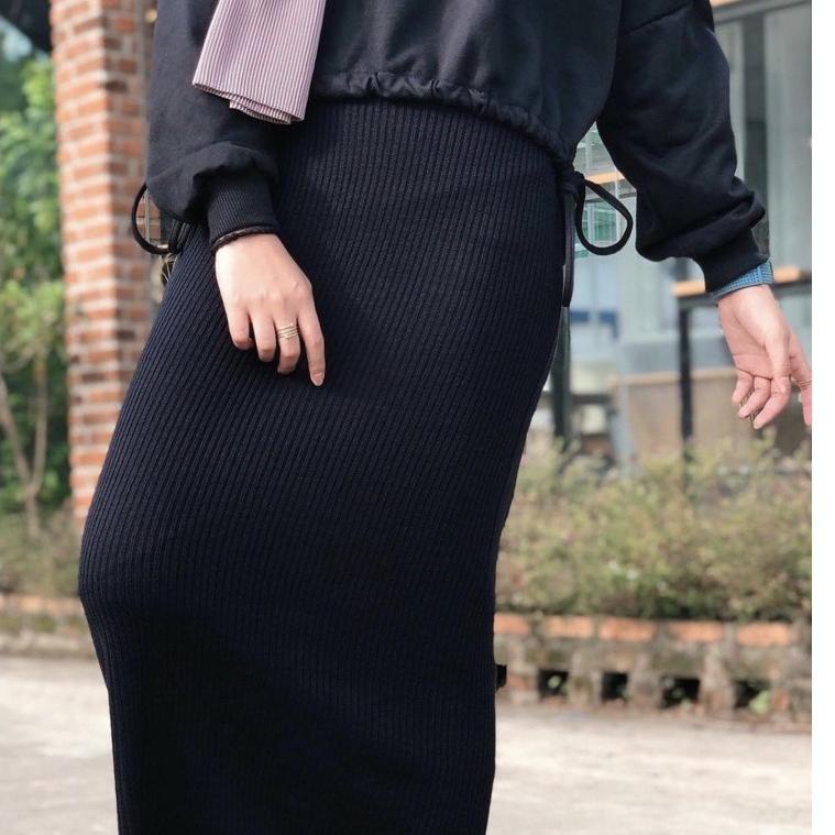 TERPERCAYA ROK SPAN RAJUT // ROK KNIT // ROK SPAN // ROK SPAN HITAM // ROK SPAN PREMIUM