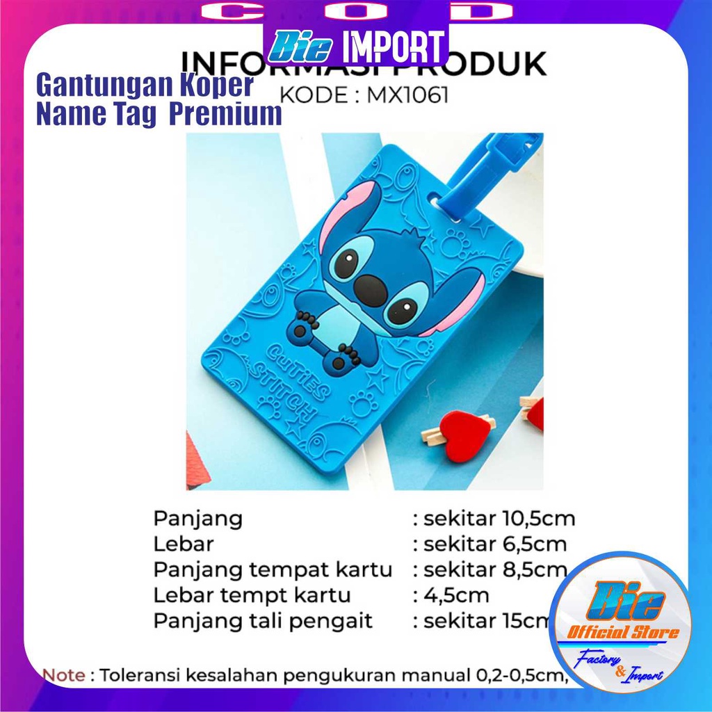 Gantungan Tas Travel Tag Koper Name Karakter Impor Best Seller